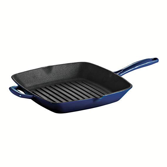 Tramontina80131/063DS Enameled Cast Iron Grill Pan, 11-Inch, Gradated Cobalt