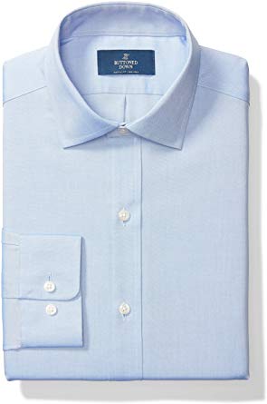 Amazon Brand - BUTTONED DOWN Men's Classic Fit Spread-Collar Solid Pinpoint Dress Shirt, Supima Cotton Non-Iron