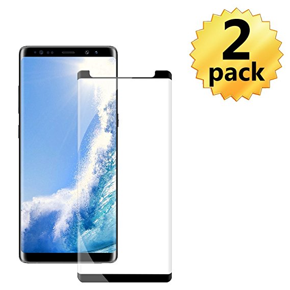 Galaxy Note 8 Black Screen Protector,Case Friendly/Scratch Resistant/9H Hardness/HD Tempered Glass Film for Samsung Galaxy Note 8[2 Pack 6.3in]