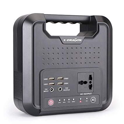 Portable Generator X-DRAGON 220WH/60000mAh Power Station Inverter Emergency Battery Pack Power Supply with DC/AC Inverter, 4 USB Ports for Outdoor Camping Home Charged by Solar Panel Wall Outlet Car