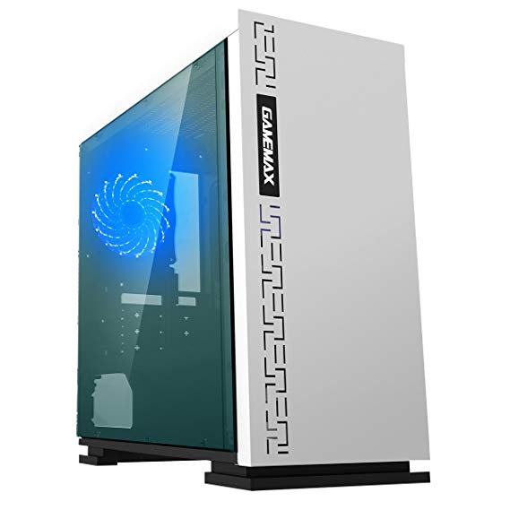 Game Max GMX-Expedition-WHT Expedition Gaming Matx Rear LED Fan and Full Side Window PC Case - White
