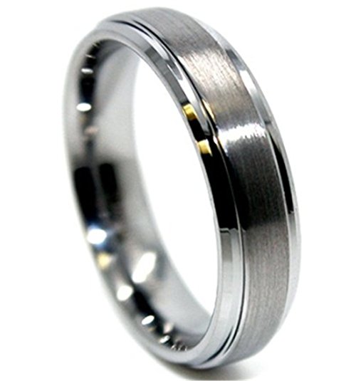 King Will Tungsten Carbide Wedding Band Ring Brushed Center 6mm for Men Women Comfort Fit