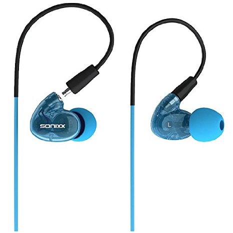 Sonixx X-Sprint Sports Earphones -Dual Driver Earhook Over Ear Pro Fit - Removable Cable