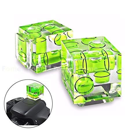 Hot Shoe Level, FOME 2PCS Triple 3 Axis Camera Hot Shoe Mount Bubble Spirit Level for Standard Hot Shoe Including Canon Nikon Panasonic Fujifilm Olympus Pentax