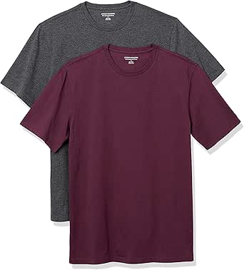 Amazon Essentials Mens 2-Pack Slim-fit Short-Sleeve Crewneck T-Shirt