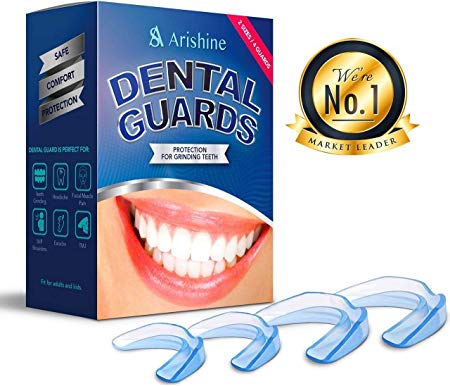 Arishine Mouth Guard for Teeth Grinding, Professional Dental Guard and Sleep Aid Custom Fit Night Dental Guard with Case for Sleeping