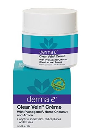 derma e Clear Vein Creme Spider VeinBruise Solution with Horse Chestnut and Grape Skin Extract 2 Ounce 56 g