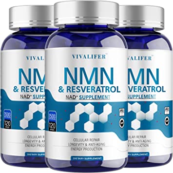 N MN Supplement 1500mg, 99% Ultra Purity NAD & Trans-Resveratrol Supplement Enhanced Absorption, Promotes Anti-Aging, Skin Health and Promotes Immune - 3PACK Total 360 Capsules