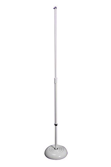 On-Stage MS7201W Round Base Microphone Stand, White