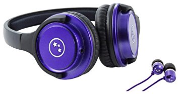 Able Planet Musicians' Choice Over-the-Ear Stereo Headphones PLUS Sound Isolation Earphones, SH180PRM-SI170PR, PURPLE