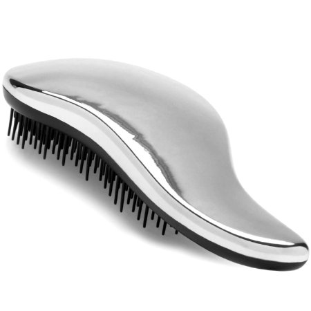 1 BEST Detangling Brush - Lily England Detangler brush forWet Dry Fine Thick or Kids Hair - All Hair TypesNo More Tangle100 LifetimeHappiness Guarantee Silver