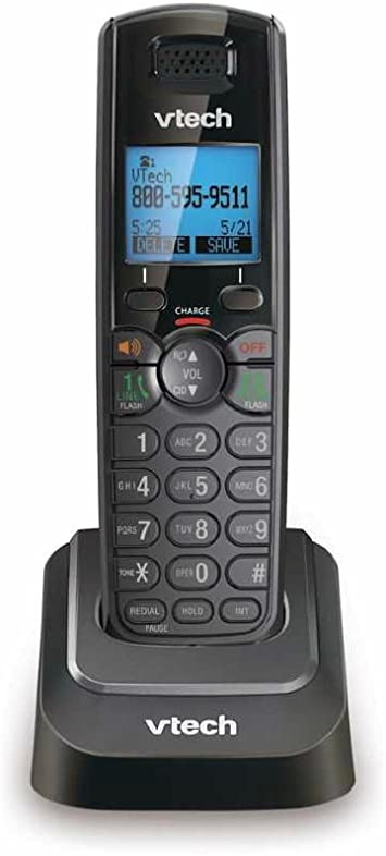 VTech DS6101-11 DECT 6.0 2-Line Accessory Handset Cordless Phone, Black