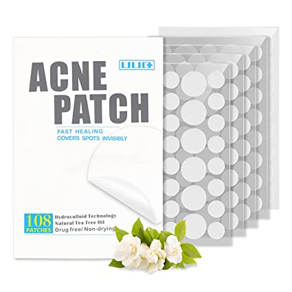 UUQ Acne Pimple Patches, 108 Patches Sterilized Pimple Patches for Face, Hydrocolloid Spot Treatment, Medical Grade Acne Patch with Tea Tree Oil, Invisible Zit Patch with Two Sizes 8mm & 12mm