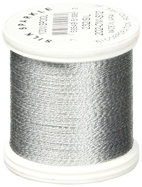 YLI 2020M-S32 Silk Sparkle Metallic Silk Thread, 100 yd, Silver