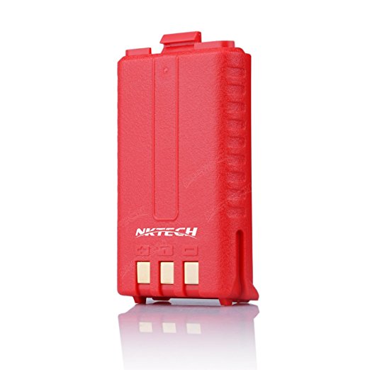 NKTECH BL-5 7.4V 1800mAh Li-ion Battery UV5R For BaoFeng Pofung UV-5R V2 UV-5RA UV-5RB UV-5RC UV-5RTP UV-5RE Plus BF-F8HP BF-F9 Two Way Radio Batteries Accessories Warranty (Red)
