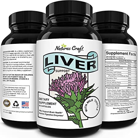 Liver Support Supplements with Milk Thistle - Liver Health Supplement with Zinc Dandelion Root Extract Artichoke Leaf Extract and Beet Root Powder - Liver Cleanse and Immune Support for Men and Women