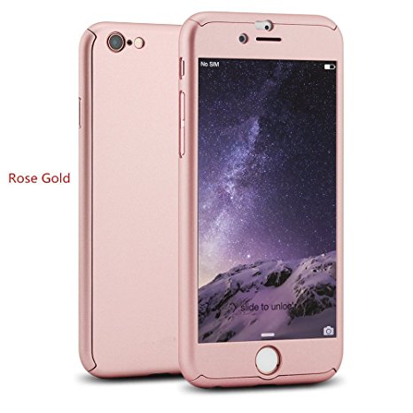 iPhone 5/5S Full Body Hard Case--Inspirationc® 360 All Round Protective Case for iPhone 5/5S--Rose Gold