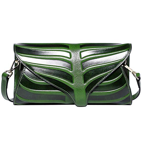 PIJUSHI Women Clutch Designer Leaf Purse Leather Crossbody Bags For Women