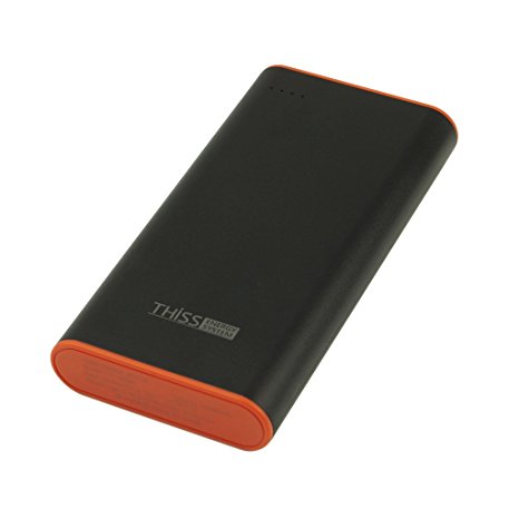 Thiss 18000mah Portable Battery Power Bank Dual USB Charger Backup Pack For iPhone 6s 6 Plus and more Black&Orange