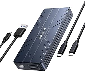 40Gbps M.2 NVMe Enclosure with Cooling Fan,Thunderbolt SSD Enclosure for M1 Pro/Max Mac,MOKiN Aluminum M.2 Enclosure Support M/B M Key Size 2280/2260/2242 Compatible with Thunderbolt 3/4/USB4/3.2/3.1