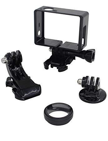 Aiposen Frame Mount for GoPro Hero 4, 3 , and 3 All Slots Fully Accessible - Light and Compact Housing - Includes a Large Thumbscrew / Tripod Mount / J hook / UV Filter Lens Protector