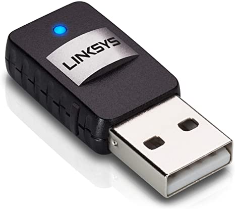 Linksys AE6000 Wireless Mini USB Adapter AC 580 Dual Band,Black,8.60in. x 5.40in. x 2.30in.