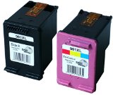 YoYoInk Remanufactured Ink Cartridges Replacement for HP 901XL 901 XL 1 Black 1 Color 2-Pack - With Ink Level Display Indicator