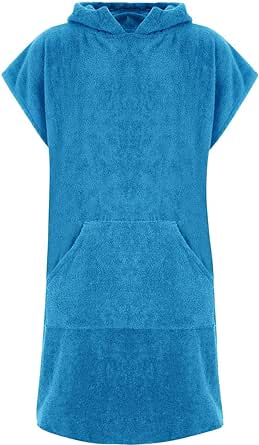 Adore Changing Robe 100% Terry Towelling Cotton with Pocket & Hood Poncho Towel for Beach, Swimming, Surfing