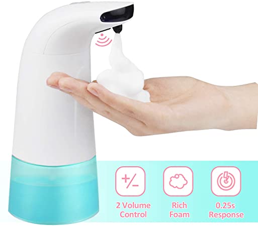 Repalbel Automatic Soap Dispenser, Touchless Infrared Foaming Soap Dispenser Hand Free Countertop Soap Dispensers Gift Automatic Soap Pump, for Bathroom Hotel Office, 9 oz/250ml