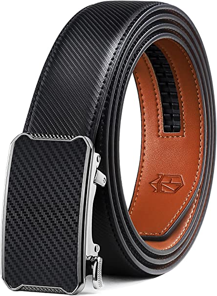 Belt Men,Zitahli Ratchet Belt Dress with 1 3/8" Premium Leather,Slide Belt with Easier Adjustable Automatic Buckle