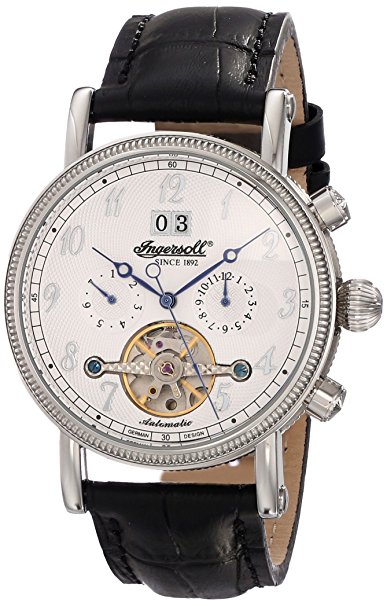 Ingersoll Men's Automatic Watch with Analogue Display and Leather Strap