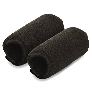 Universal Crutch Hand Grip Covers - Luxurious Soft Fleece with Sculpted Memory Foam Cores (Classic Black)