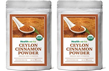 Healthworks Ceylon Cinnamon Organic Ground Powder, 2lb (2 1lb Packs)