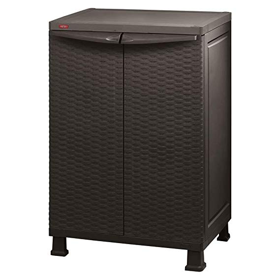 Keter 215659 26" x 39" Freestanding Indoor/outdoor Plastic Rattan Base Cabinet