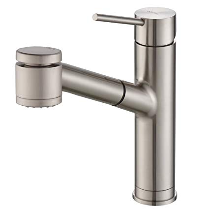 KRAUS KPF-2610SFS Spot Free Oletto Single Handle Pull Out Kitchen Faucet, 10.5" x 8.13" x 2", Stainless