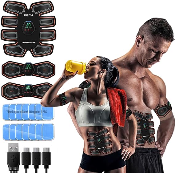 ABS Trainer Muscle Stimulator,EMS Muscle Stimulator Machine for Men&Women,Tactical X ABS Stimulator 2023 with 10 Modes & 20 Intensities,14 High-Adhesive Gel Stickers,ABS Stimulator for Abdomen/Leg/Arm
