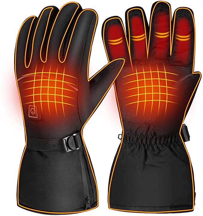 Rehomy Heated Gloves for Men Women, Winter Electric Battery Powered Hand Warmer Gloves with 3 Temperature Level for Skiing Climbing Hiking Cycling, Up to 6hrs Warmth