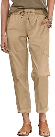 Dokotoo Womens Cargo Pants Fit High Waist Casual 4 Pocketed 2023 Hiking Outdoor Pants S-XL