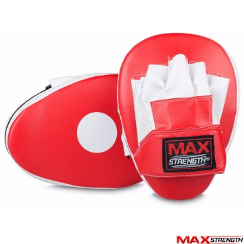 MAXSTRENGTH ® Focus Pads Hook and Jab Mitts MMA Boxing Martial Arts Muay Thai Kickboxing Sparring Punch Bag Pad.