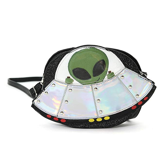 Alien On A Spaceship Shoulder Crossbody Bag