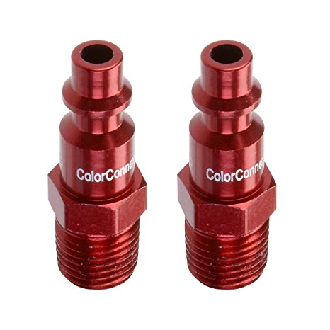 ColorConnex Plug (2 Pack), Industrial Type D, 1/4 in. MNPT, Red - A73440D-2PK