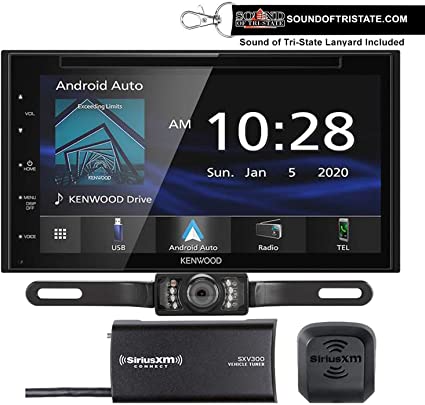Kenwood DDX5707S DVD Receiver with SiriusXM Tuner and License Plate Backup Camera   Sound of Tri-State Lanyard Bundle