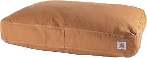 Carhartt Durable Canvas Pet Bed, Water Resistant Firm Duck Dog Bed, Carhartt Brown, Medium