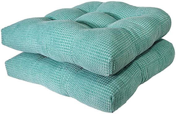 Arlee - Tyler Chair Pad Seat Cushion, Memory Foam, Non-Skid Backing, Durable Fabric, Reduces Pressure and Contours to Body, Washable, 16''x16'', Set of 2 (Limited Edition)