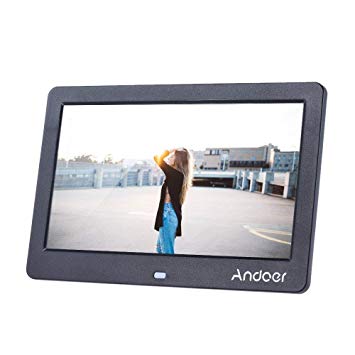 Digital Picture Frame, Andoer 10 inch Digital Photo Frame HD Wide Screen Electronic Photo Frame with Remote Control and CR2025 Controller Battery 1280x600 High Resolution Clock Calendar MP3 MP4 Movie