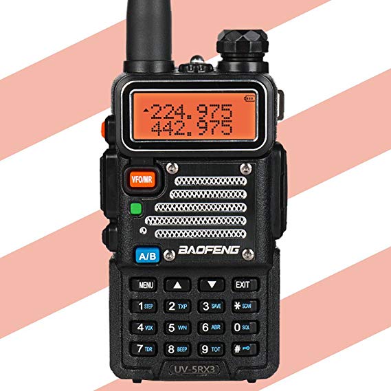 Baofeng x Radioddity UV-5RX3 Tri-Band Radio VHF, 1.25M, UHF Amateur Handheld Ham Two Way Radio Walkie Talkie with Earpiece and Charger