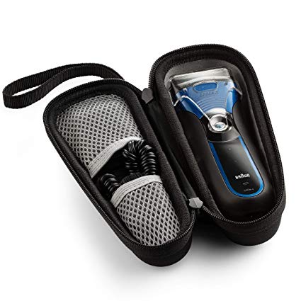 Caseling Hard Case Fits Braun Electric Shaver, Series 3 ProSkin 3040s 3010 340S-4 3050 390CC-4 380S-4 - with Easy Grip Carry Strap and Double Zipper to Protect Your Device (Fits Shaver)