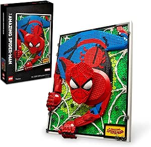 LEGO Art The Amazing Spider-Man 31209 Build & Display Home Decor Wall Art Kit, Nostalgic Super Hero Gift for Adults or Back to School Gift for Teen Spider-Man Fans