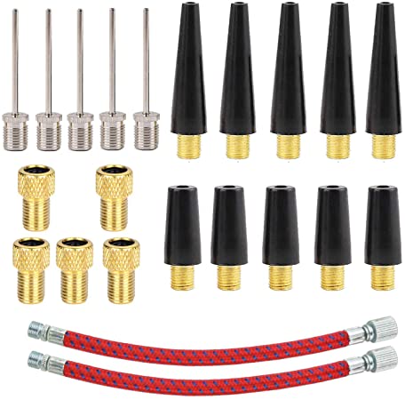 22 Pieces Pump Ball Needle Inflator Kit, Pump Adapter Needle Nozzle Adapter Inflator Kit