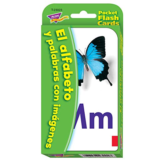 Spanish Alphabet & Picture Words Pocket Flash Cards